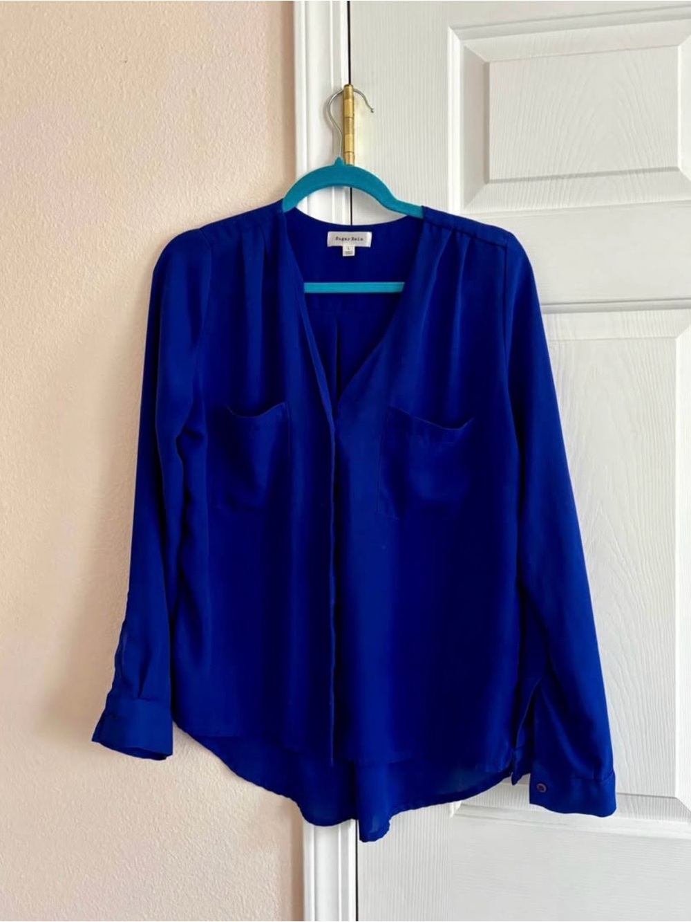 Sugar Rain Royal Blue Blouse Size L